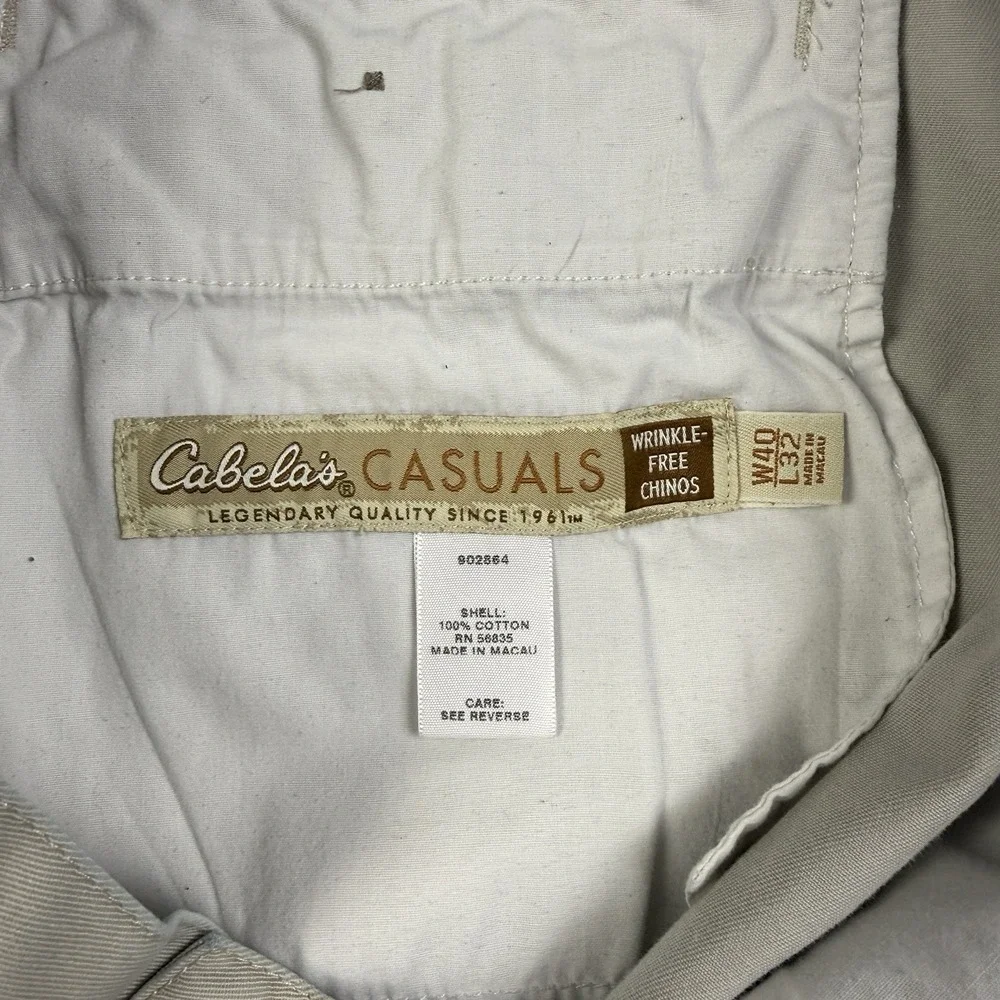 Cabelas Casuals Pants‎ Mens 40x32 (40x30.5 fit) Chino Straight Casual Workwear